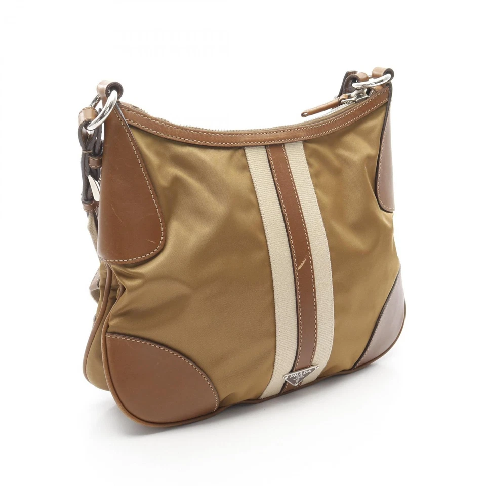 Bolso Bandolera PRADA TESSUTO Nylon Cuero Marrón Usado Mujer Foto 2 de 4
