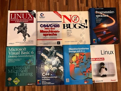 8 Bücher-Set zum Thema Linux und Programmierung (C, C++, Asembler, Visual Basic)
