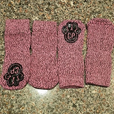 Canada Pooch Dog Sock Booties Small Heathered Purple Warm Grip New Cute