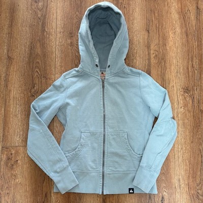 American Giant Full Zip Hoodie USA Made Sweatshirt Light Blue Womens M Cotton