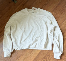 lululemon Women's White Pullover Sweatshirt Logo Stretch Size 4 cropped