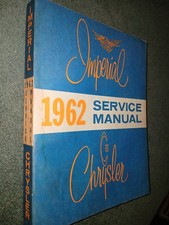 1962 Chrysler Imperial Shop Manual Nice Original Mopar Service Book