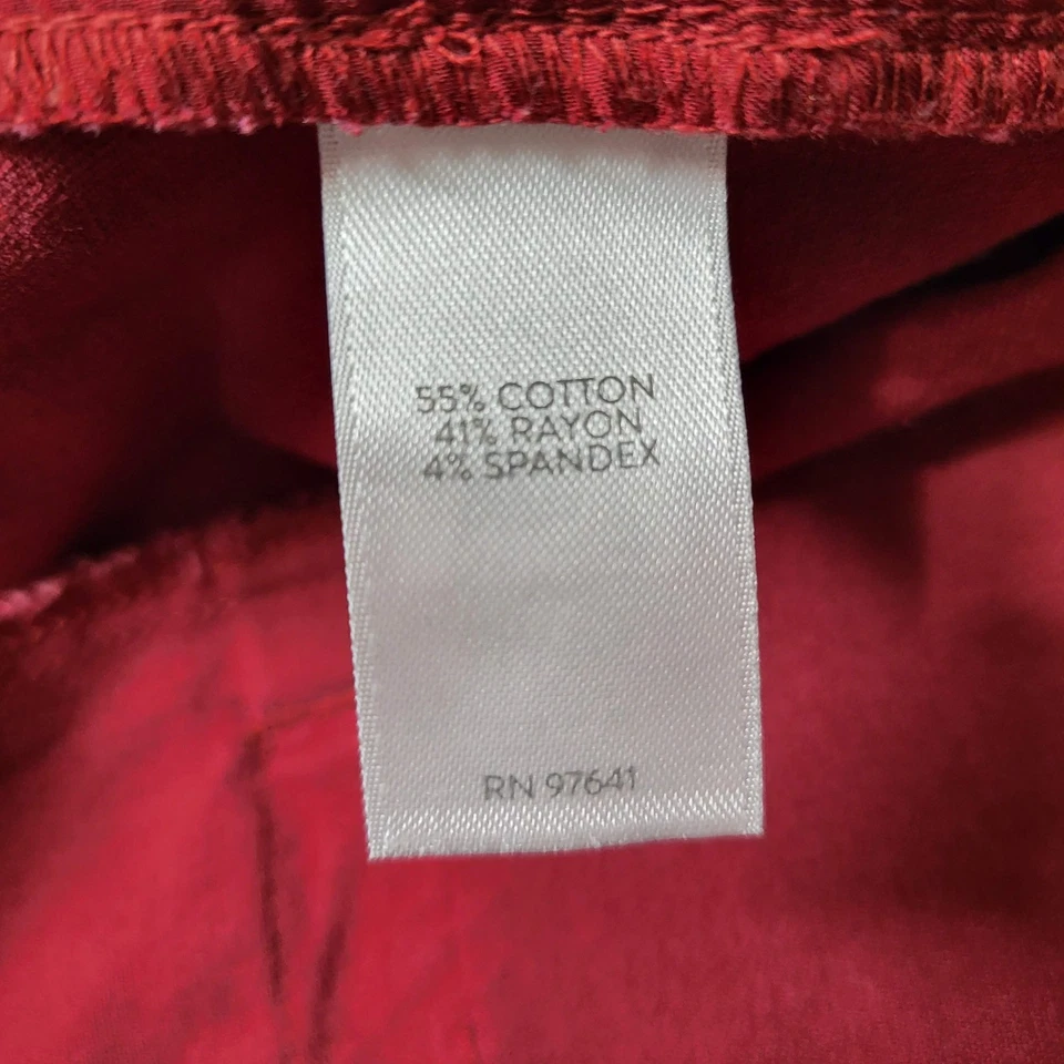 Pantalones de vestir Jill para mujer 12 rojos premium bielásticos entrepierna de 26" Foto 3 de 4