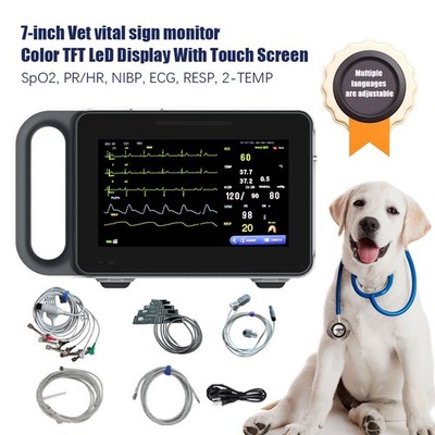 Veterinary Multiple parameters -Patient Monitor ECG/NIBP/TEMP/RESP/SPO2/PR