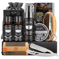 Bartpflege Set FüR MäNner 40Ml BartöL BartbüRste Bartshampoo Bartbals
