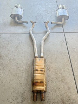 Factory cat-back exhaust system for Ford Mustang GT.