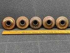 Lot of 5 Vintage Pressed Brass Door Knob Rosettes Back Plates 2 1/4"