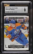 2015-16 Upper Deck Portfolio Rookie Color Art Connor McDavid #330 CSG 9 Mint t3w