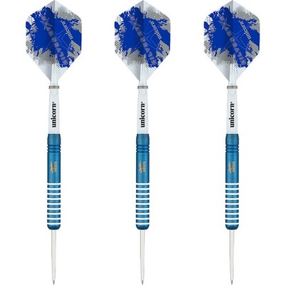 Unicorn Steel Darts Gary Anderson Silverstar Blue 80% Tungsten Steeltip Darts 