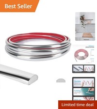 Water-Resistant Peel and Stick Trim for Tile Edges - 10 Ft Stainless Steel Decor