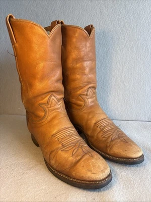 VINTAGE MENS SZ 9D  CROCODILE BOOTS CATS PAW HEEL COLOR BROWN Cats Paw Heel In Men main image 4