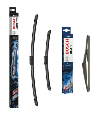 Vauxhall Mokka Wiper Blades Set Front + Rear 2020 Onwards BOSCH AEROTWIN