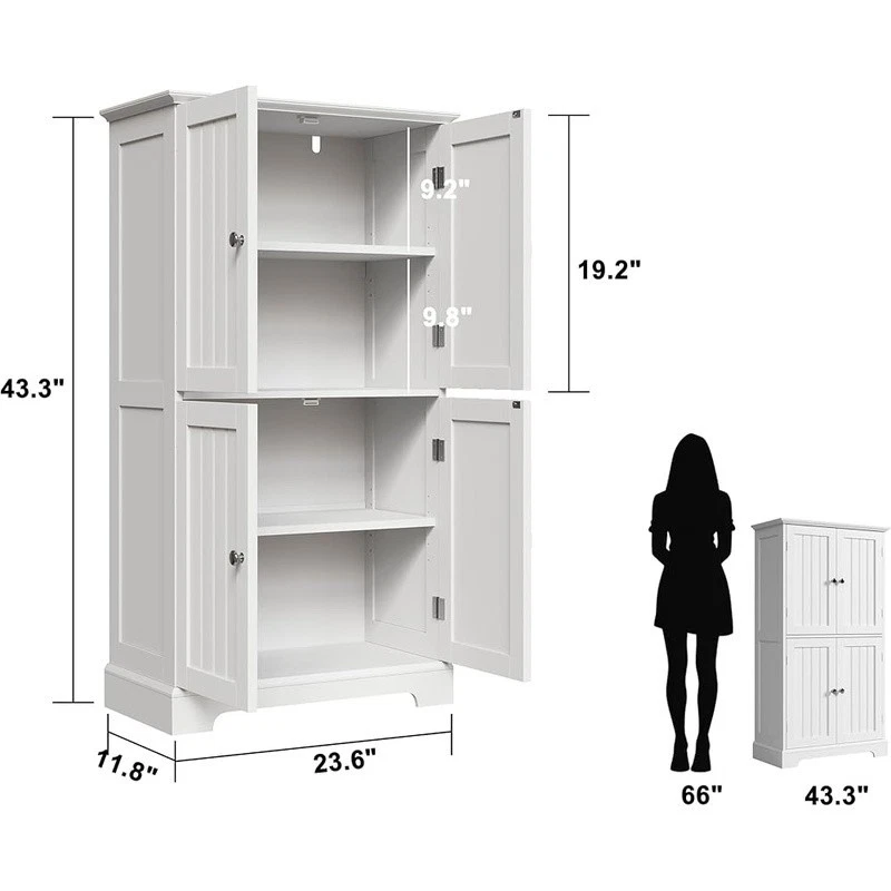 Armario de almacenamiento ajustable puertas de doble cable resistente a la humedad baño cocina Foto 4 de 4