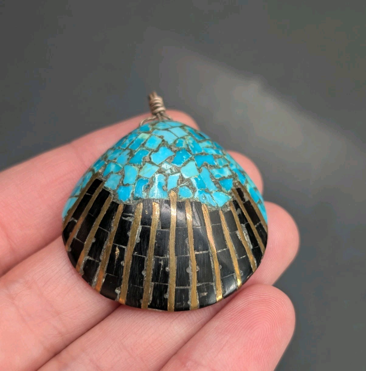 Santo Domingo Style Shell Seashell Turquoise Ston… - image 6