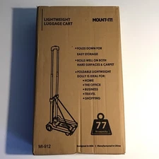 Mount It MI-912 Lightweight Luggage Cart /Dolly 77#Capacity Foldable Dolly Black