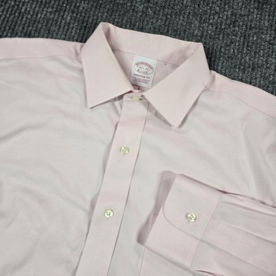 Brooks Brothers Shirt Mens Large Pink Madison Stretch Long Sleeve Button Up