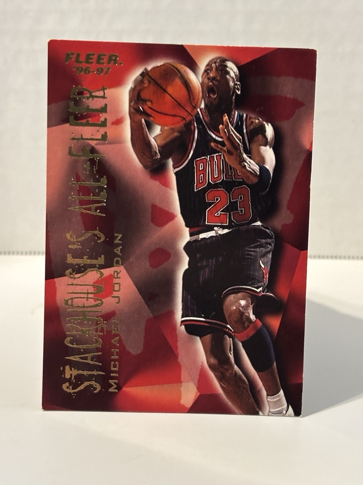 1996-97 Fleer Michael Jordan Stackhouse's All-Fleer #4 Chicago Bulls HOF Insert