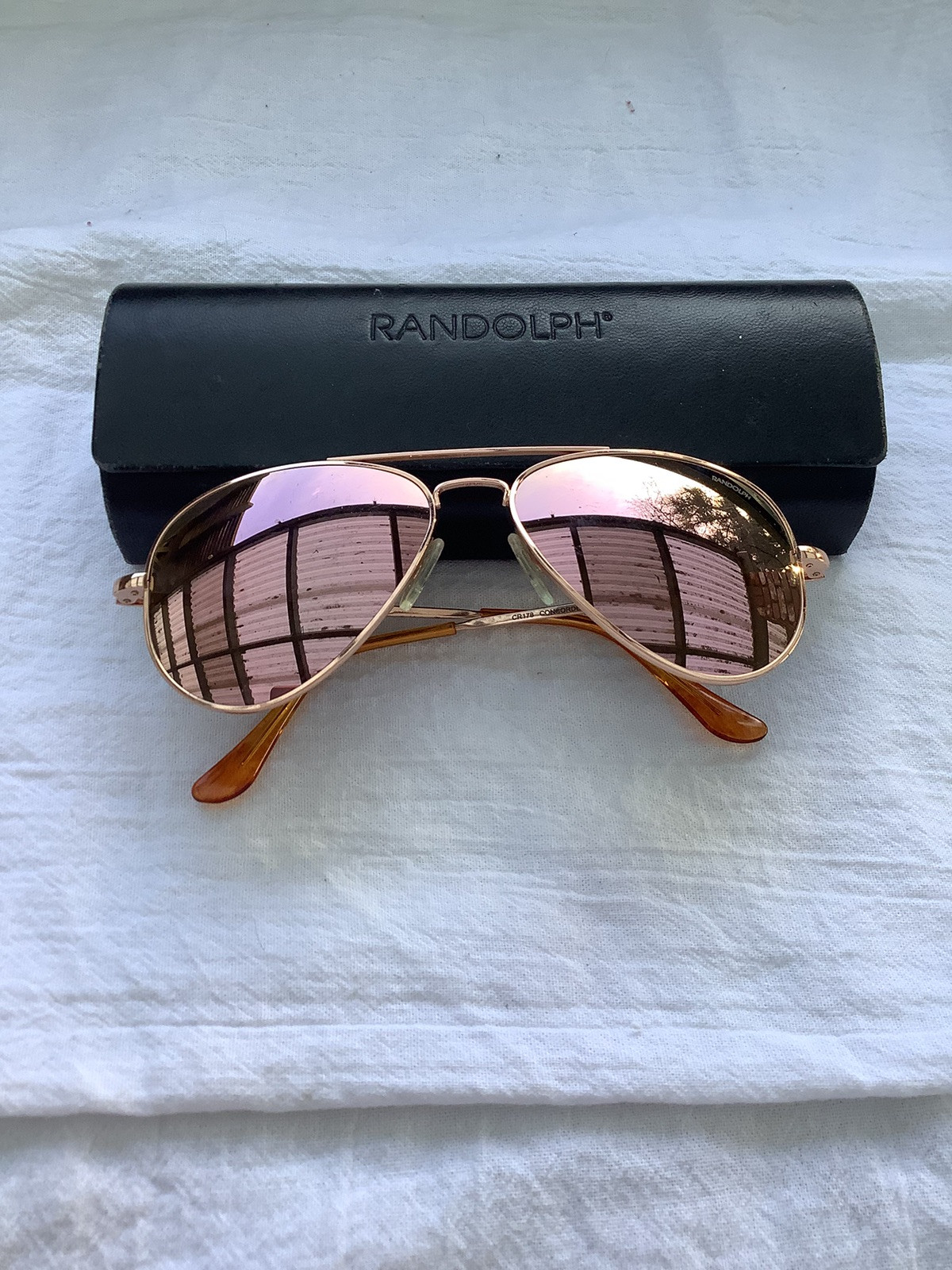 Randolph Aviator Polarized Sunglasses Rose Gold 22k CR-178 Concorde 140 3N-image