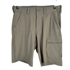 NEW Huk Next Level 10.5 Cargo Shorts Fishing Vented Stretch Mens M Brown 65