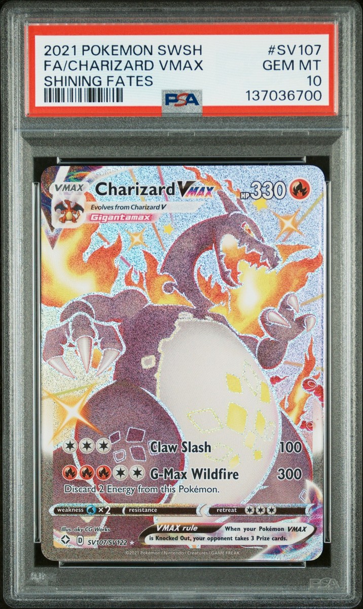 PSA 10 Charizard Vmax #SV107 2021 Pokemon Sword & Shield Shining
