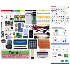 All-in-One Raspberry Pi Starter Kit with Codes in Python, C & More - 223 Items