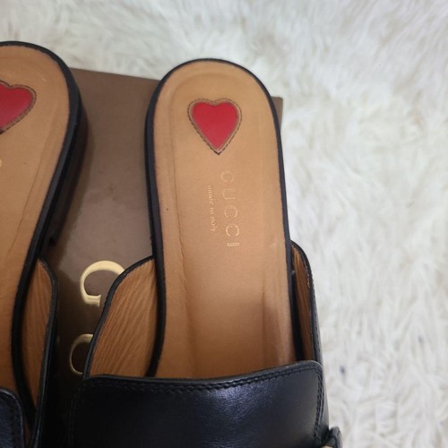 GUCCI Sandals Shoes GG EU 38 US 8 Leather Authentic - Picture 7 of 24