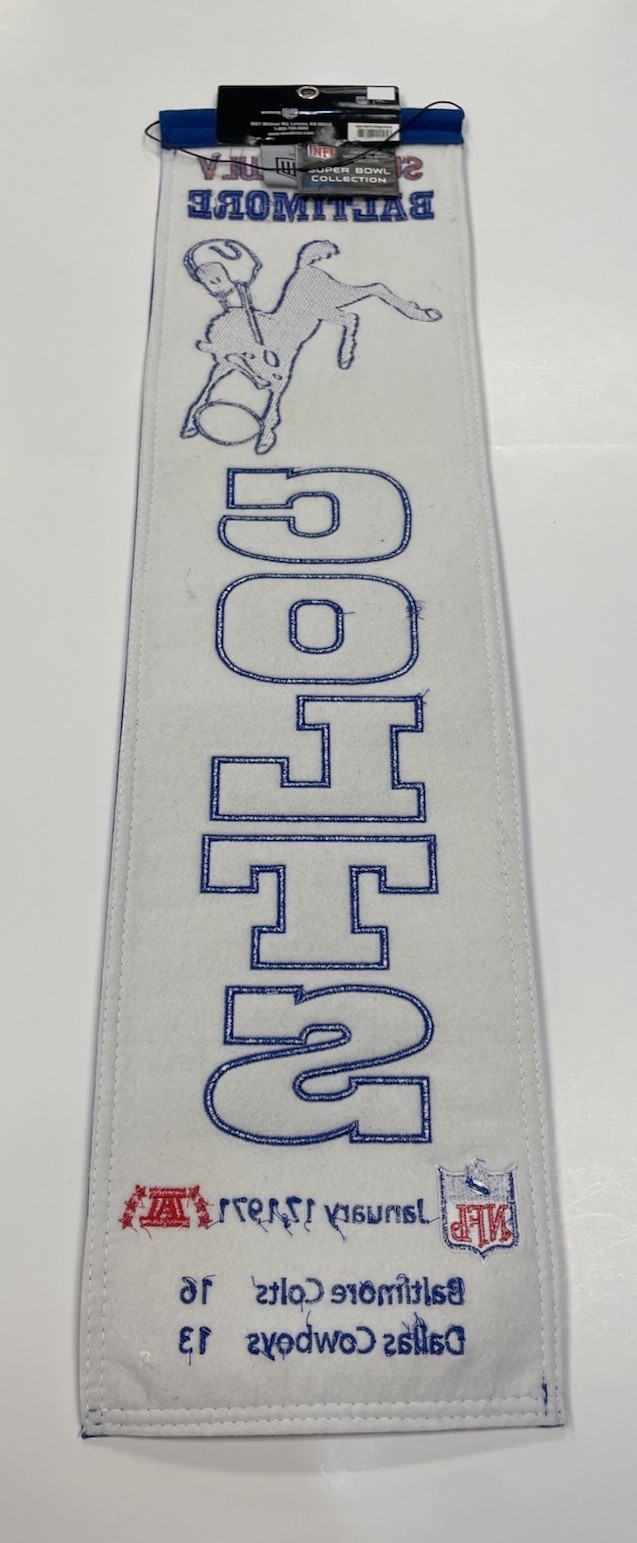 Baltimore Colts NFL Super Bowl V (5) Winning Streak Embroidered Heritage Banner