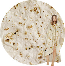 Burritos Tortilla Blanket, Realistic Food Wrap Blanket Double Sided, Novelty Fun