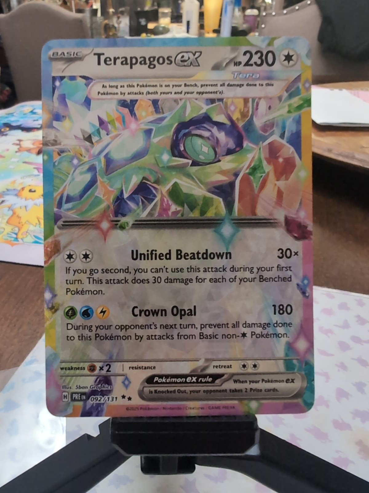 POKEMON TCG PRISMATIC EVOLUTIONS DOUBLE RARE TERAPAGOS EX 092/131 NM