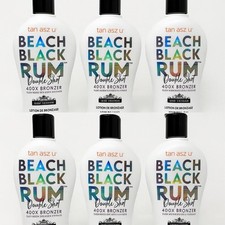 6 PACK - BEACH BLACK RUM DOUBLE SHOT 400X BLACK BRONZER 7.5 OZ TANNING LOTION
