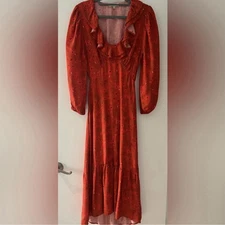 Du Paradis  Ruffle Collar Cut Out Dress Size M Cocktail Party