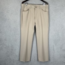 Vintage Levis Pants Mens Fits 38x30 Beige Polyester 517 Bootcut Made in USA