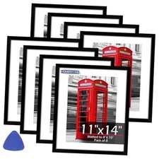 11x14 Picture Frame Set of 8, Black 11"x 14" Black 8 Picture Frame  Gadget