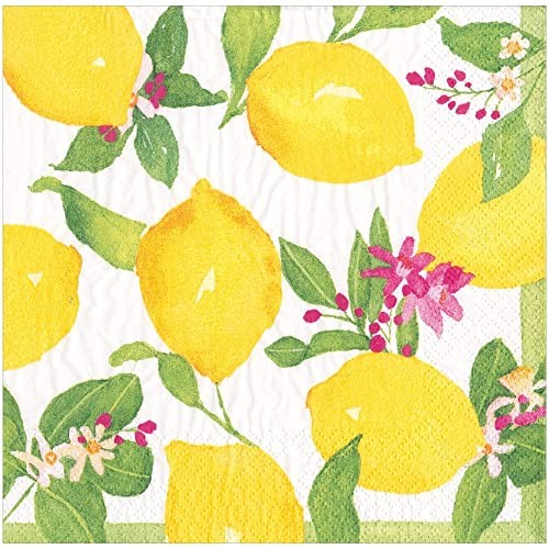 Servietten Caspari Limoncello 20 StüCk, Papier, Gelb, Tischdeko, Party-image
