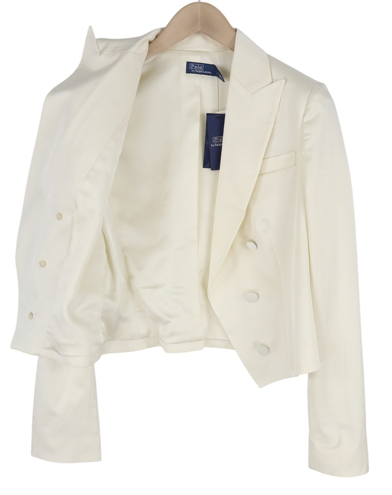 POLO RALPH LAUREN Women's Blazer S White Wool Blend Cropped RRP963 * image 5
