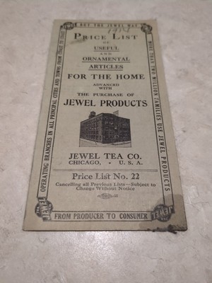 Antique Price List Jewel Products Tea Dishes Housewares 22 1914 Chicago Articles