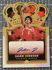 Jalen Johnson 2021-22 Panini Crown Royale Rookie Die-Cut Gold Autograph 7/10