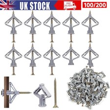 Lots Cavity Hollow Wall Plugs and Screws Set For Raw Plasterboard Nylon Fixings