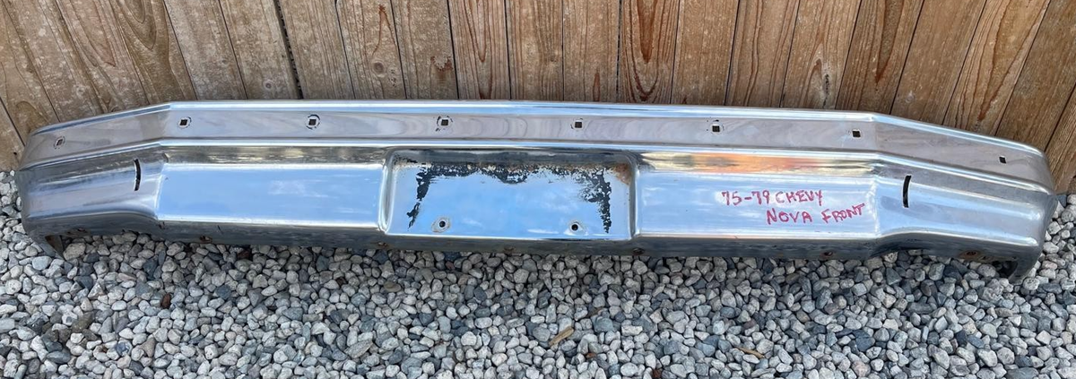 X CHEVROLET CHEVY NOVA NEW TRIPLE PLATED CHROME FRONT BUMPER 1975