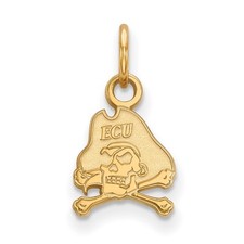 10k Gold LogoArt East Carolina University Pirate Extra Small Pendant