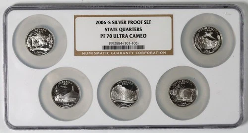 2006-S Silver Proof 5-Coin Set NGC PF70 Ultra Cameo 1C 5C 10C  50C $1