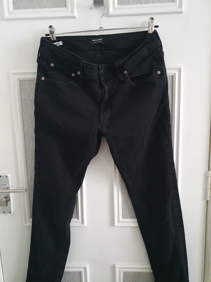 Jack Jones Slim Fit/skinny Liam Black stretch fit Jeans W34 L29FREE  POSTAGE