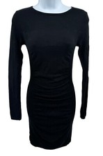 Express Long Sleeve Stretch Knit Body Con Little Black Dress LBD Womens Size XS