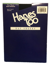 Hanes Too Pantyhose - Size EF Classic Navy - Day Sheers Sandalfoot Style 117