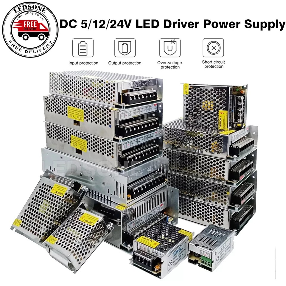 Transformador LED 5V/12V/24V 240V 12W-720W Fuente de alimentación LED IP20 LED Driver PSU
