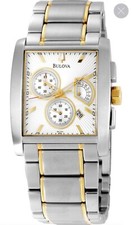 Bulova 98C104 Two-Tone Rectangle Men's Watch