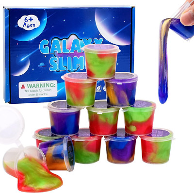 Fluffy Slime Set 12 Pack, Colour DIY Galaxy Schleim, Weiches Antihaft-Slime-Set