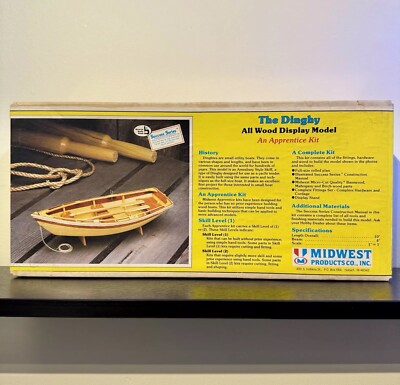 Vintage Midwest Products ''The Dinghy'' Skill Level 1 Kit #950 All Wood Display