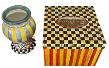 MACKENZIE-CHILDS 11  ODD FELLOWS GLOBE VASE W/BOX, VTG  RARE, MADE in 2010