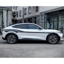 Black Racing Stripes Car Sticker Side Body Decals for Mustang Mach-E 2021-2025